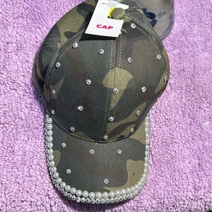 Camouflage Rhinestone Baseball Cap